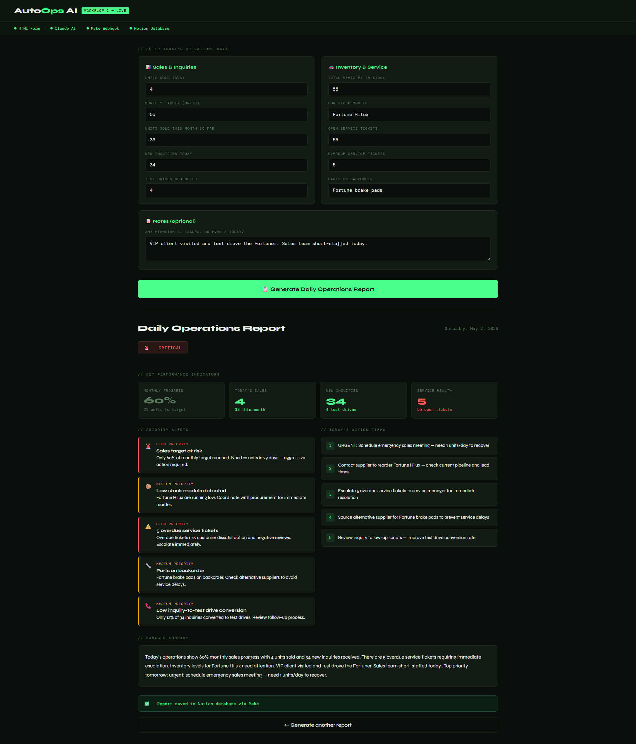 AutoOps AI Web Interface